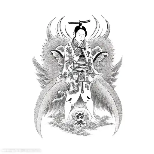 Devil and angel tattoo design idea