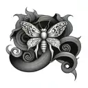 spider and butterfly and snake wrapped tattoo design idea