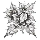 ivy leaves tattoo design idea