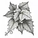 ivy leaves tattoo design idea