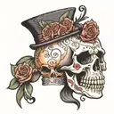 cute and skull tattoo design idea