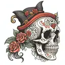 cute and skull tattoo design idea