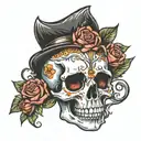 cute and skull tattoo design idea