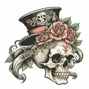 cute and skull tattoo design idea