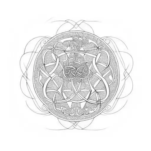 Paisley with Celtic love knot tattoo design idea