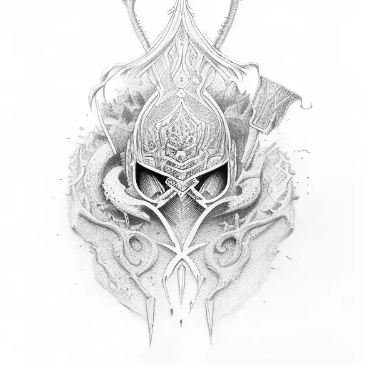 two handed claymore tattoo design idea