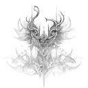 two handed claymore tattoo design idea