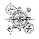 compass and clock tattoo tattoo design idea