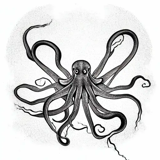 black and white octopus tattoo design idea