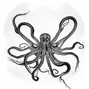 black and white octopus tattoo design idea