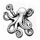 black and white octopus tattoo design idea
