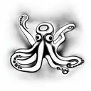 black and white octopus tattoo design idea