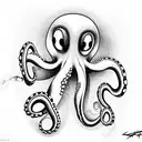 black and white octopus tattoo design idea