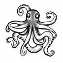 black and white octopus tattoo design idea