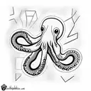 black and white octopus tattoo design idea