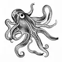 black and white octopus tattoo design idea
