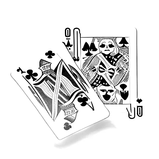 playing card with the joker and the cross jack behind tattoo design idea