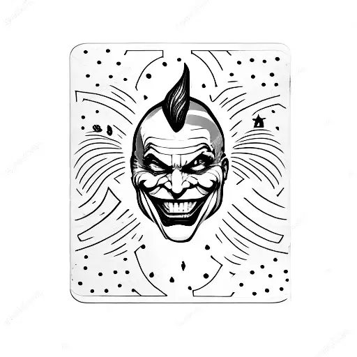playing card with the joker tattoo design idea