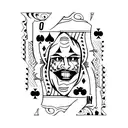 playing card with the joker tattoo design idea