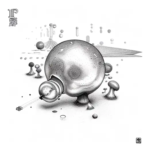 psilocybin molecule tattoo design idea