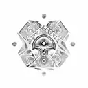 psilocybin molecule tattoo design idea