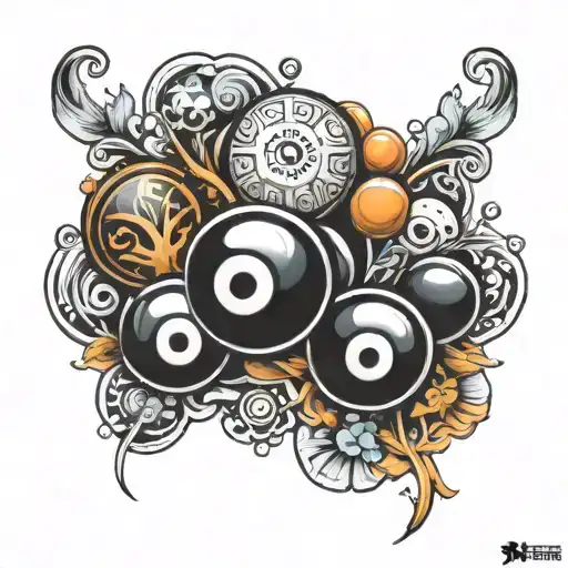 eight balls tattoo design idea