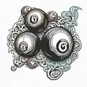 eight balls tattoo design idea