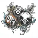 eight balls tattoo design idea
