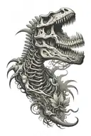 dinosaur skeleton tattoo design idea