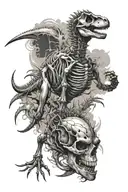 dinosaur skeleton tattoo design idea