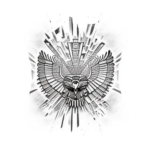 aztec design, aztec pyramid, mexican eagle  cheetah,  tattoo design idea
