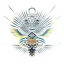 aztec design, aztec pyramid, mexican eagle  cheetah,  tattoo design idea