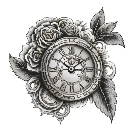 roman numbers that means money and time heals all tattoo design idea