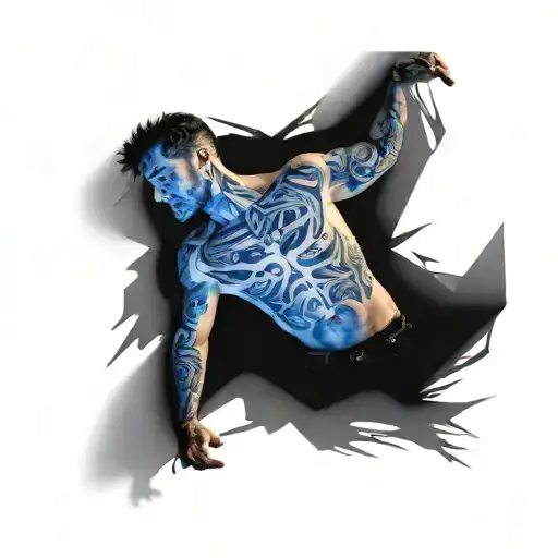 self made man holding tattoo design idea