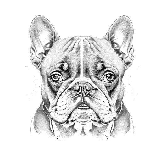 black french bulldog with white stripe on nose Stitch tattoo design idea