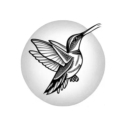 dream catch with hummingbird tattoo design idea