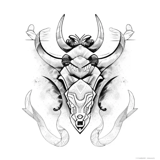 Combination of zodiac signs Aries and Sagittarius tattoo design idea