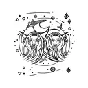 aries and Sagittarius icon together tattoo design idea