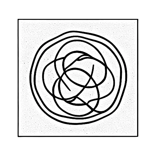circle with a long line through it tattoo design idea