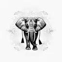 Elephant with Butterflies  tattoo design idea