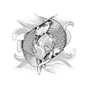 Japanese koi fish waves full sleeve tattoo design idea