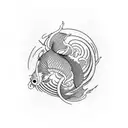 Japanese koi fish waves full sleeve tattoo design idea