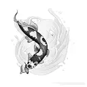 Japanese koi fish waves full sleeve tattoo design idea