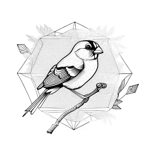 canary on branch tattoo design idea