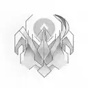 A simple, elegant, and minimal monochrome hand tattoo that contains symbols for flow, breathe, and moving forward. tattoo design idea