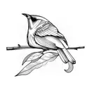 canary on branch tattoo design idea