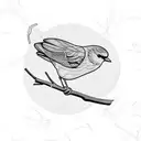 canary on branch tattoo design idea