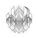 A simple, elegant, and minimal monochrome hand tattoo that contains symbols for flow, breathe, and moving forward. tattoo design idea