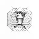 canary on branch tattoo design idea