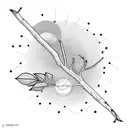 canary on branch tattoo design idea